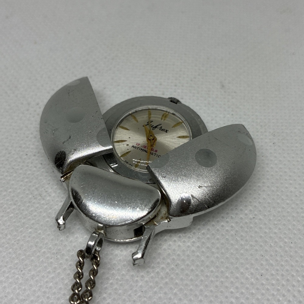 Jufrex Juillerat Freres Mechanical Cicada Aluminum Swiss Pendant Watch - Parts!!